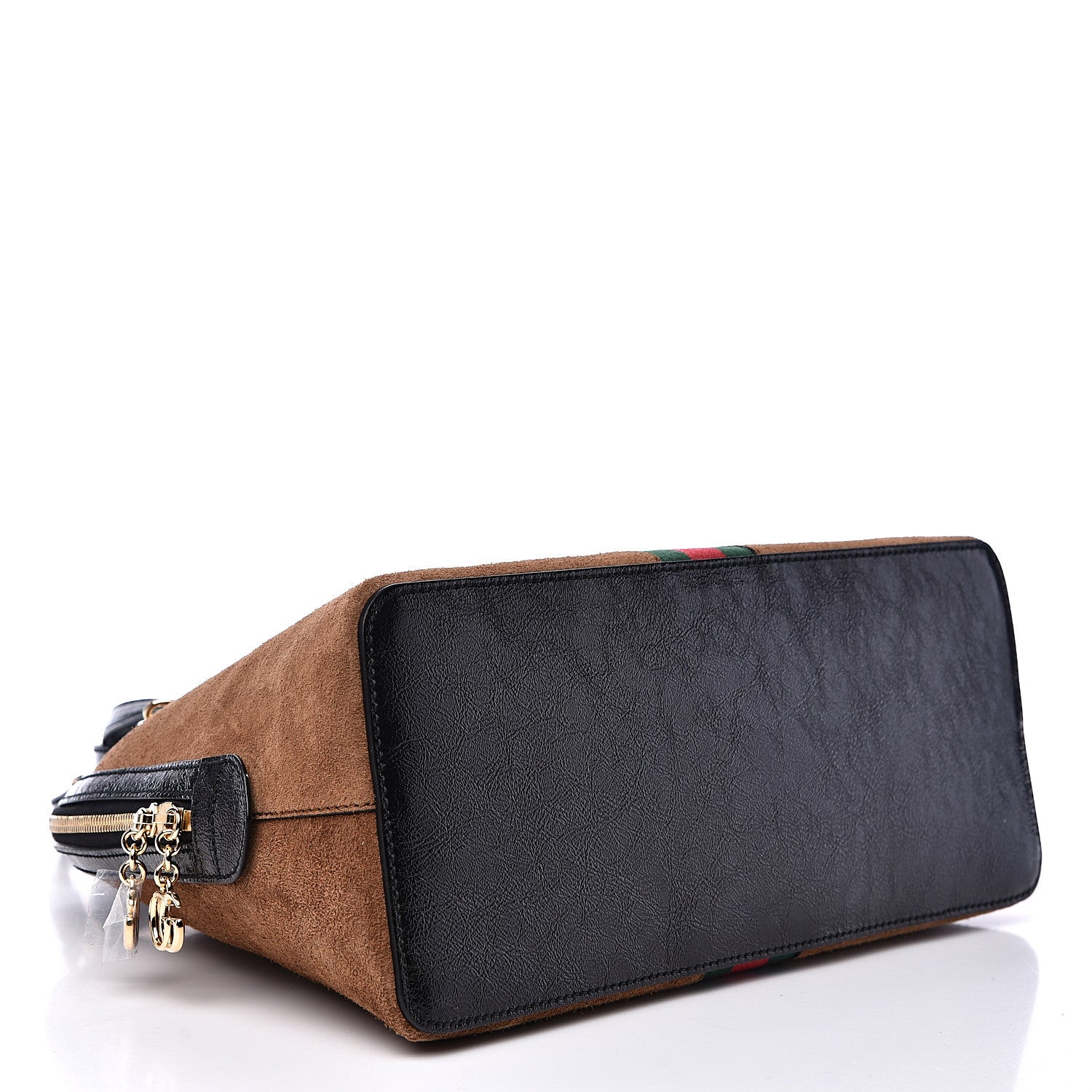 Gucci Suede Patent Web Medium Ophidia Top Handle Dome Bag Nocciola Black 3 of 10
