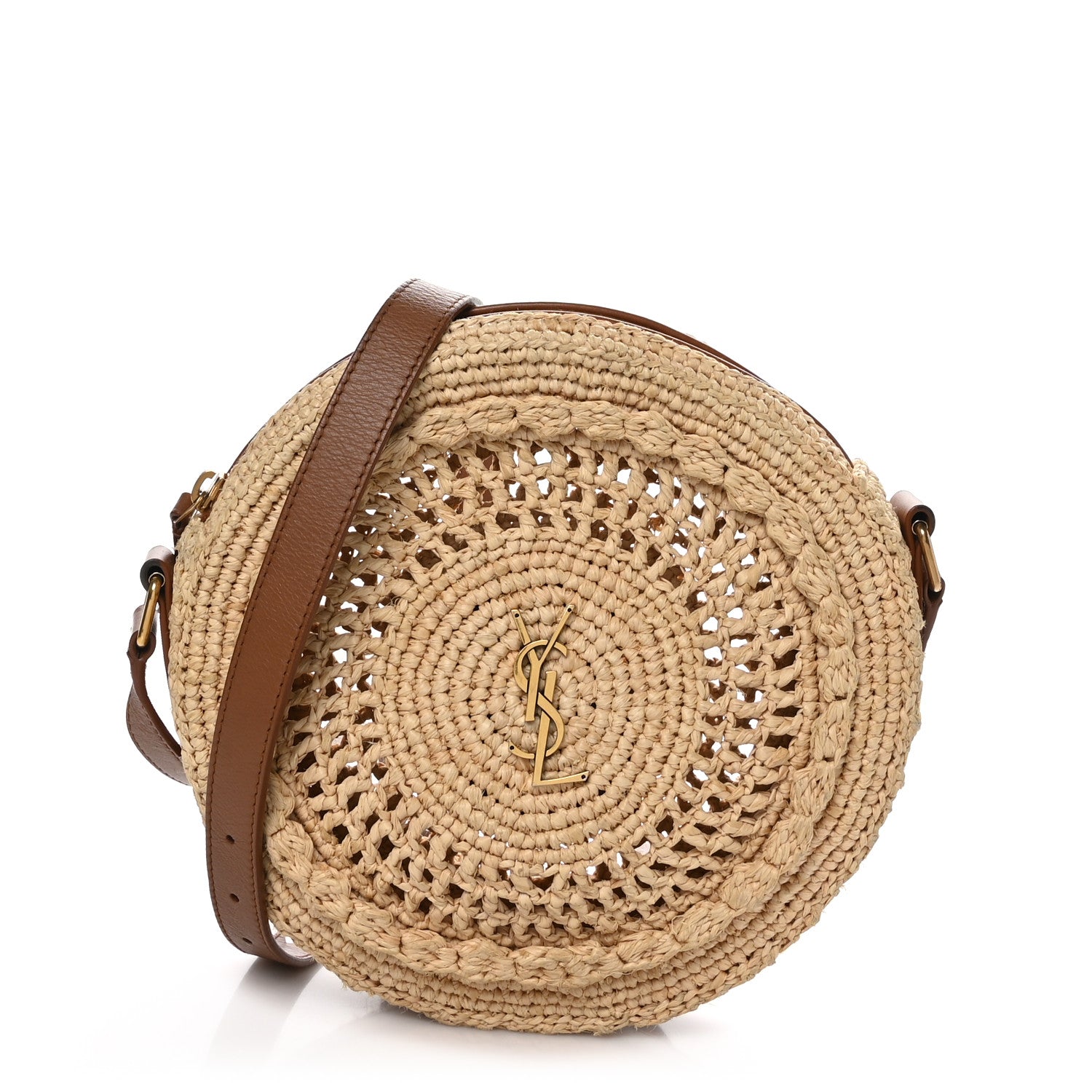 Saint Laurent Raffia Sac Round Naturel 1 of 9