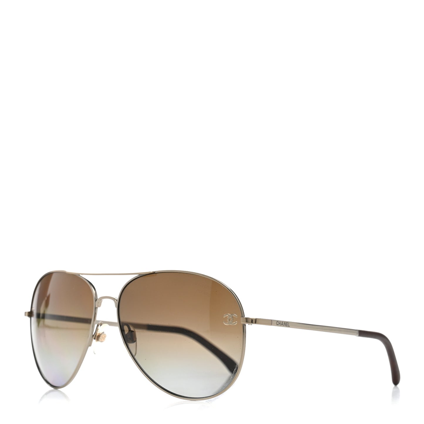 Metal Polarized CC Aviator Sunglasses 4189-T-Q Silver