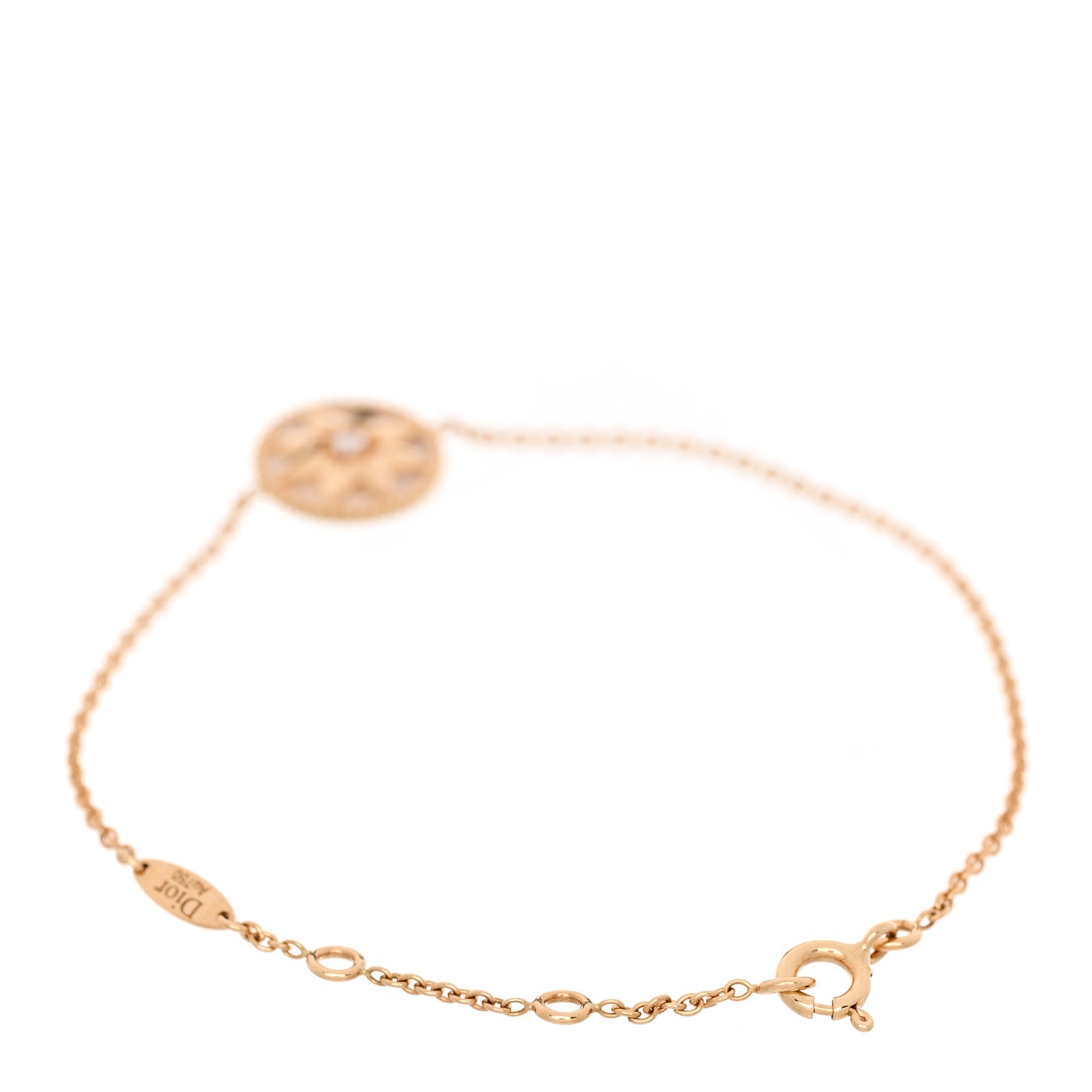 Christian Dior 18K Yellow Gold Diamond Mother of Pearl Rose Des Vents Bracelet 2 of 4
