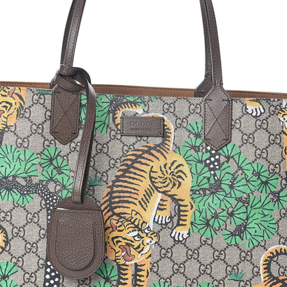 Gucci GG Supreme Monogram Bengal Medium Shopping Tote Beige Yard 7 of 9