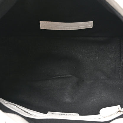 Balenciaga Extra Supple Calfskin Crocodile Embossed Large Le Cagole Shoulder Bag White 5 of 13