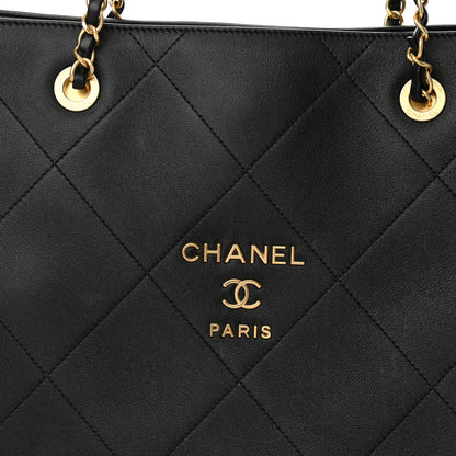 Chanel Calfskin Stitched Small Shopping Bag Black 8 of 10