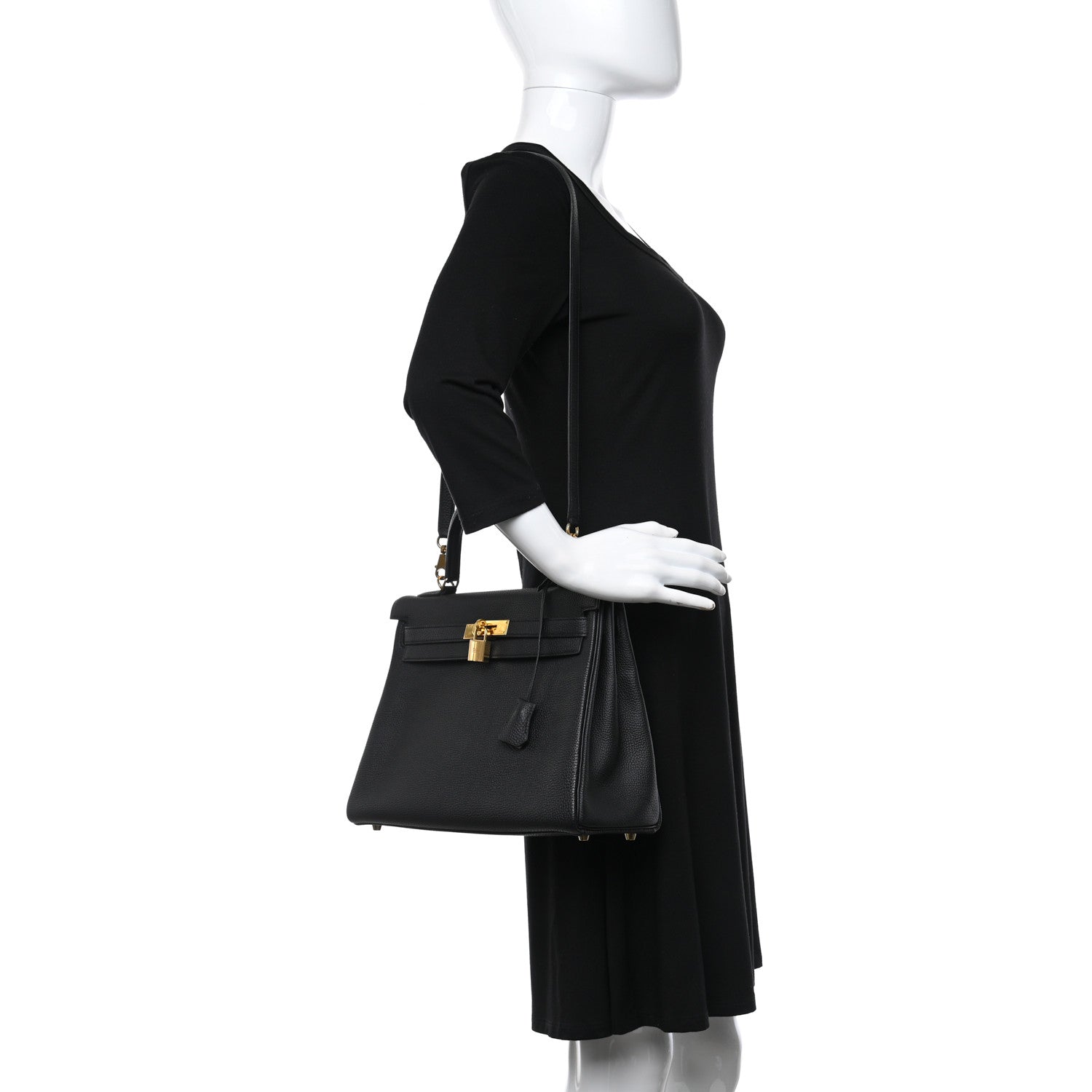 Hermes Togo Kelly Retourne 32 Black 2 of 17