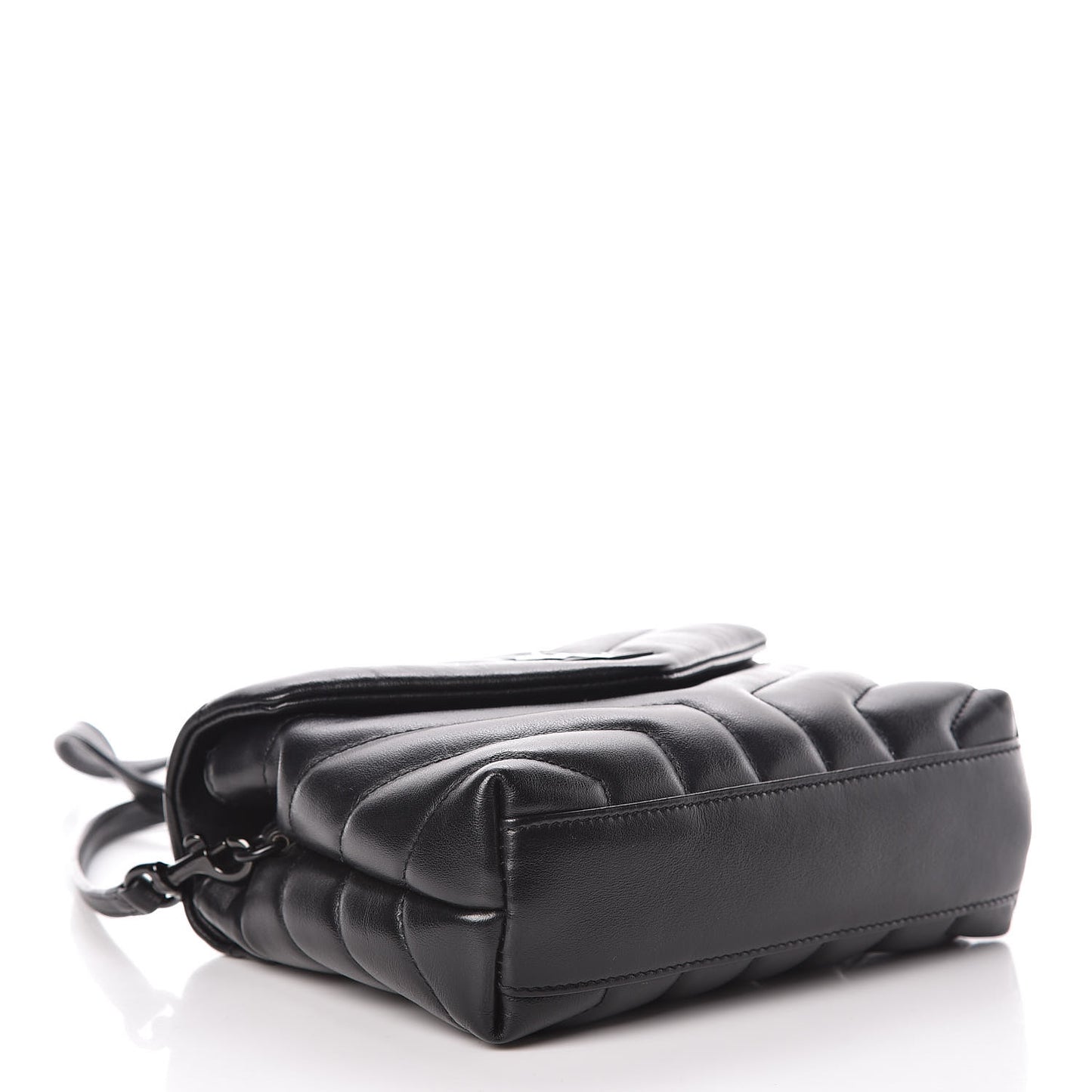 Calfskin Y Quilted Monogram Toy Loulou Crossbody Bag Black