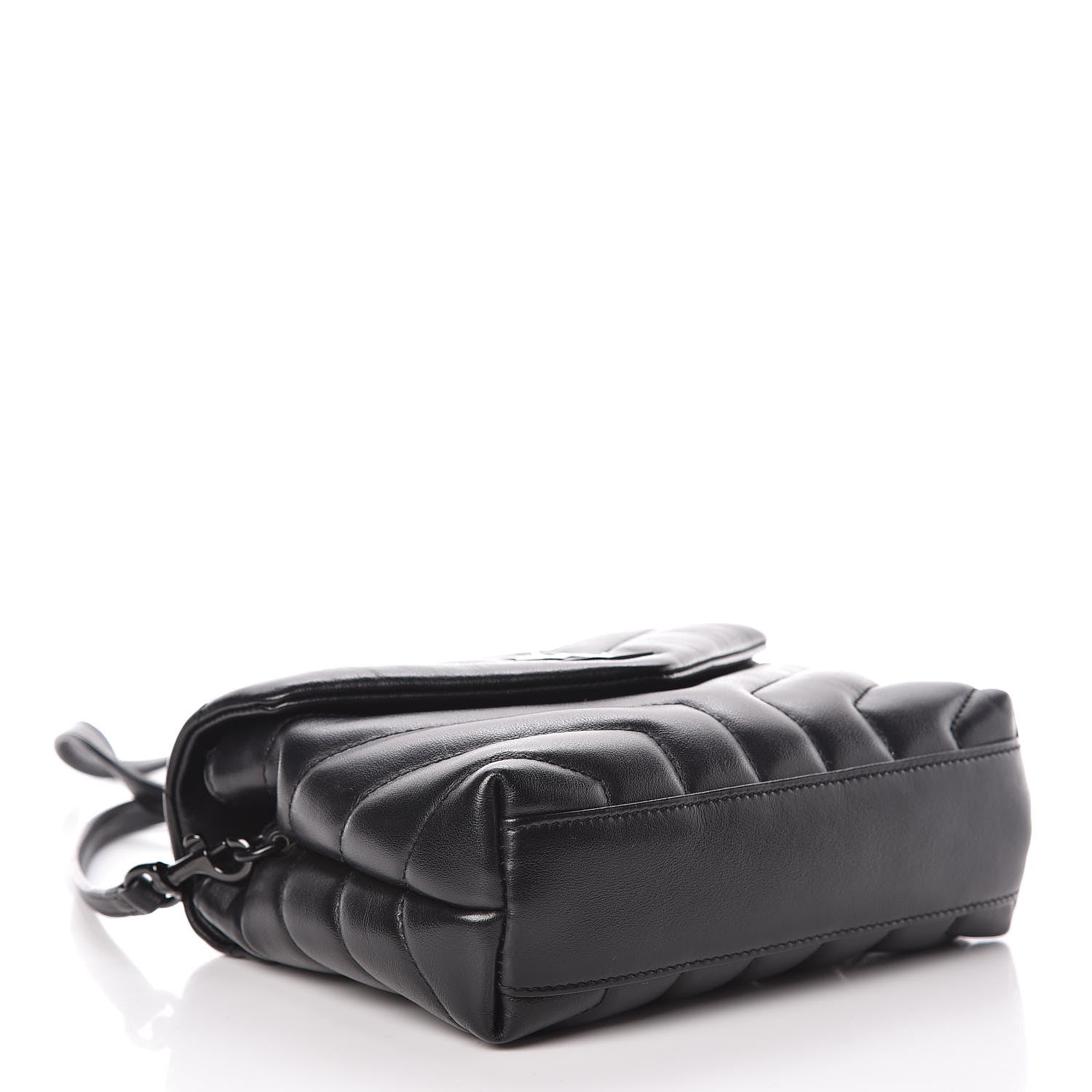Saint Laurent Calfskin Y Quilted Monogram Toy Loulou Crossbody Bag Black 4 of 10