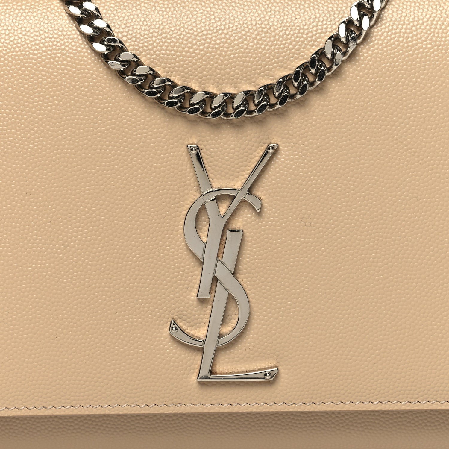 Saint Laurent Grain De Poudre Medium Classic Monogram Kate Satchel Sable Beige 7 of 9