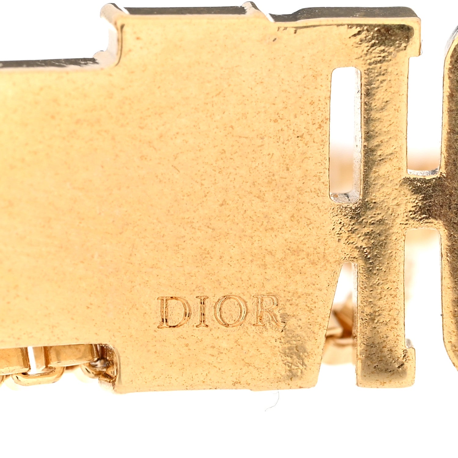 Christian Dior Crystal Metal Logo Bracelet Gold 5 of 5