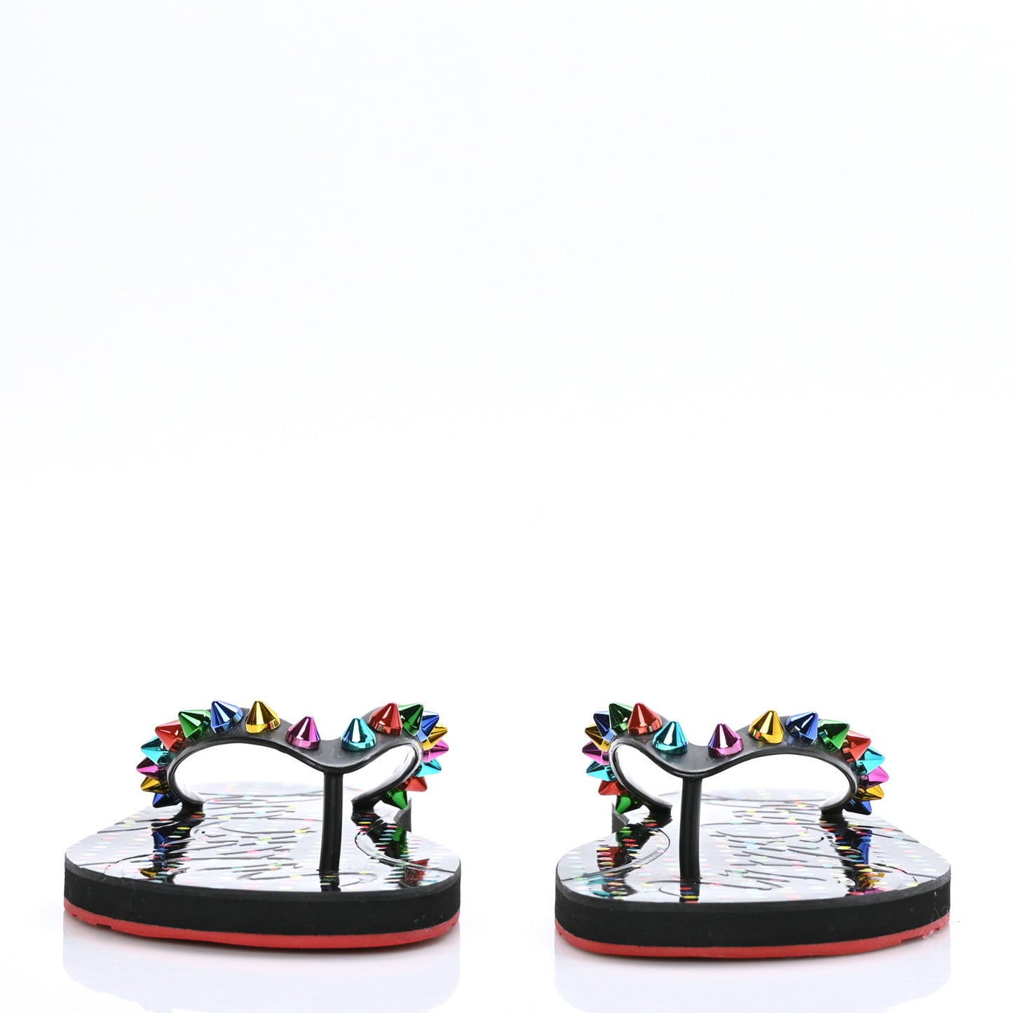 Rubber Spike Loubi Donna Flip Flop 36 Black Multicolor