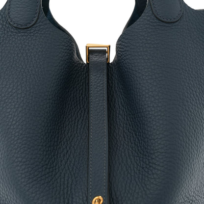 Hermes Taurillon Clemence Picotin Lock 22 MM Bleu De Prusse 8 of 11