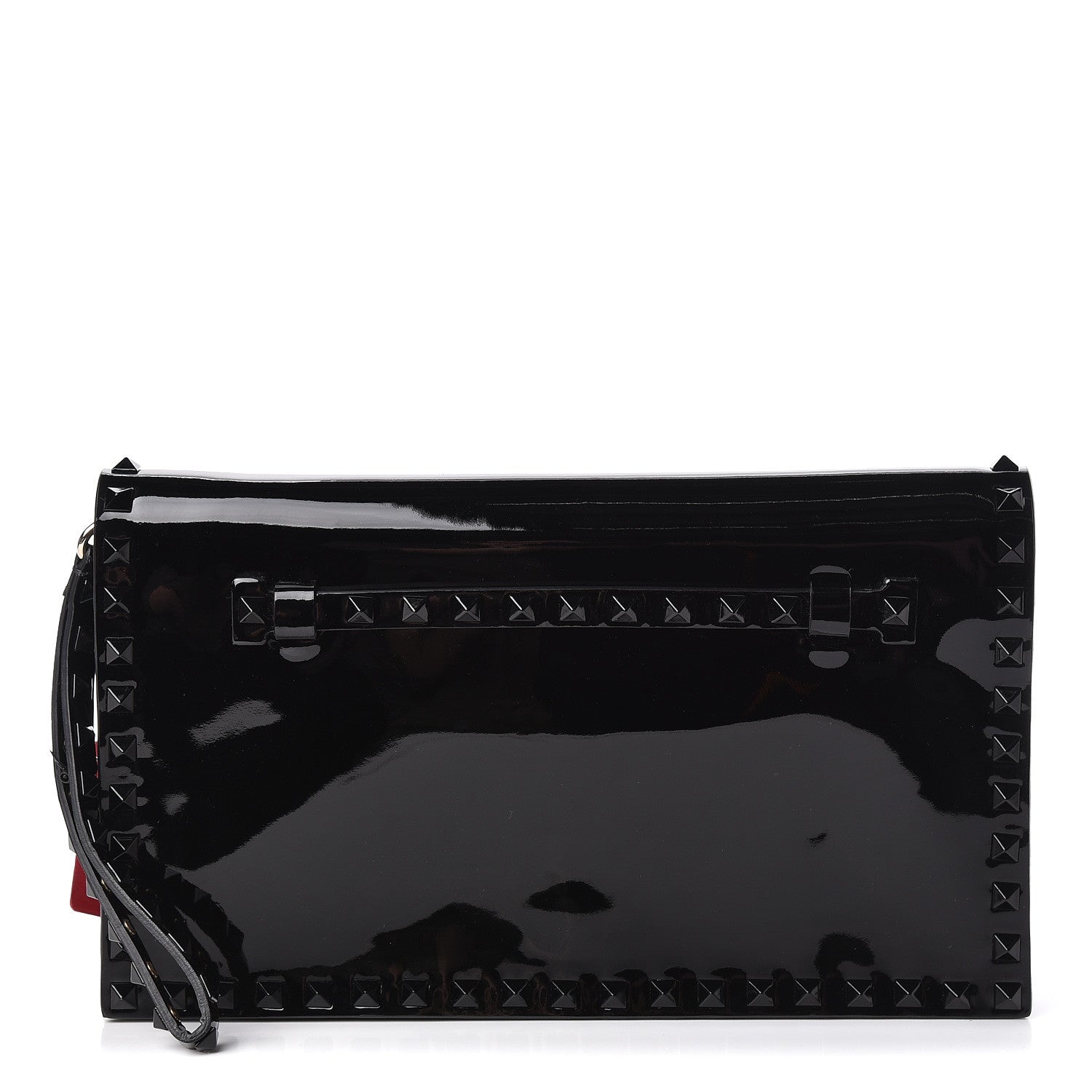 Valentino Garavani Patent Rockstud Wristlet Clutch Black 1 of 16