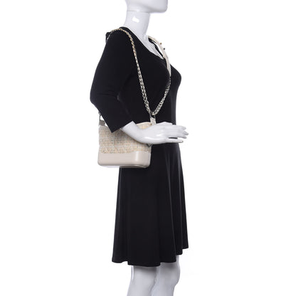 Chanel Tweed Calfskin Quilted Small Gabrielle Hobo Beige Ivory 2 of 11