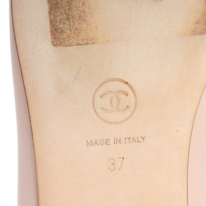 Chanel Calfskin CC Cap Toe Ballerina Flats 37 Light Pink 7 of 9