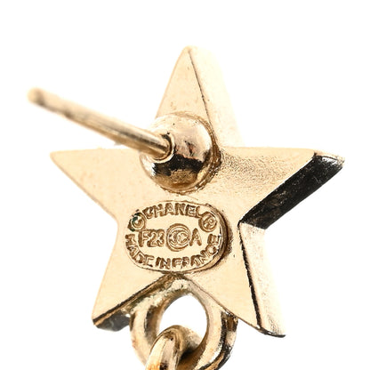 Chanel Crystal CC Star Drop Earrings Gold 3 of 5