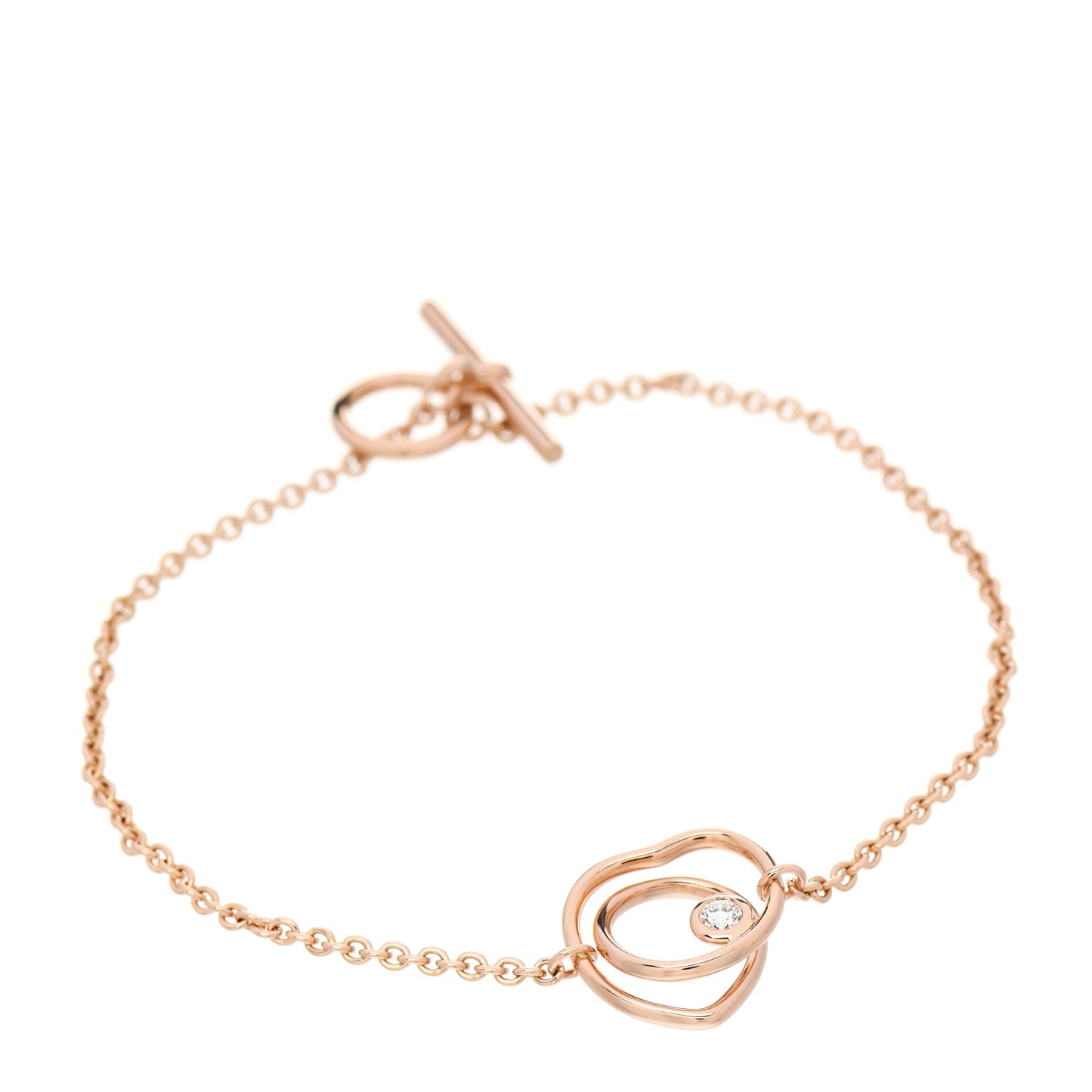18K Rose Gold Diamond TPM Vertige Coeur Bracelet ST