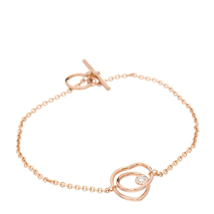 Hermes 18K Rose Gold Diamond TPM Vertige Coeur Bracelet ST 1 of 5