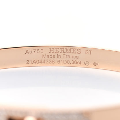 Hermes 18K Rose Gold Diamond PM Kelly Pave Bracelet ST 4 of 6