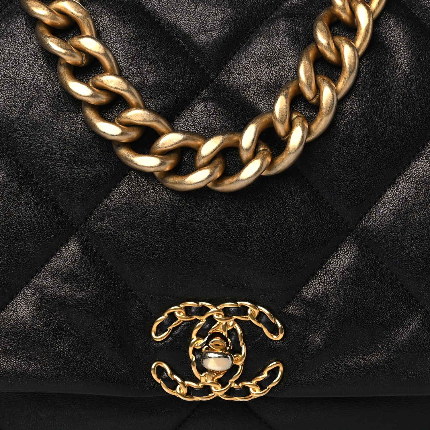 Chanel Lambskin Quilted Maxi Chanel 19 Flap Black 8 of 10
