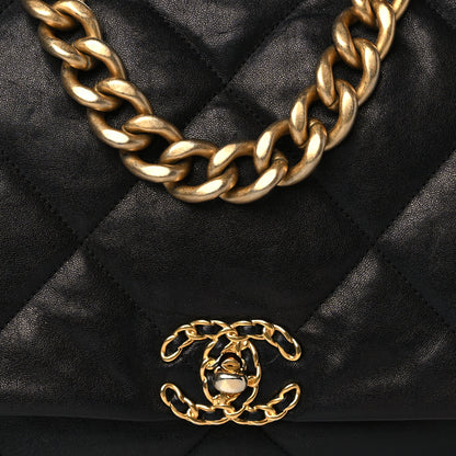 Chanel Lambskin Quilted Maxi Chanel 19 Flap Black 8 of 10