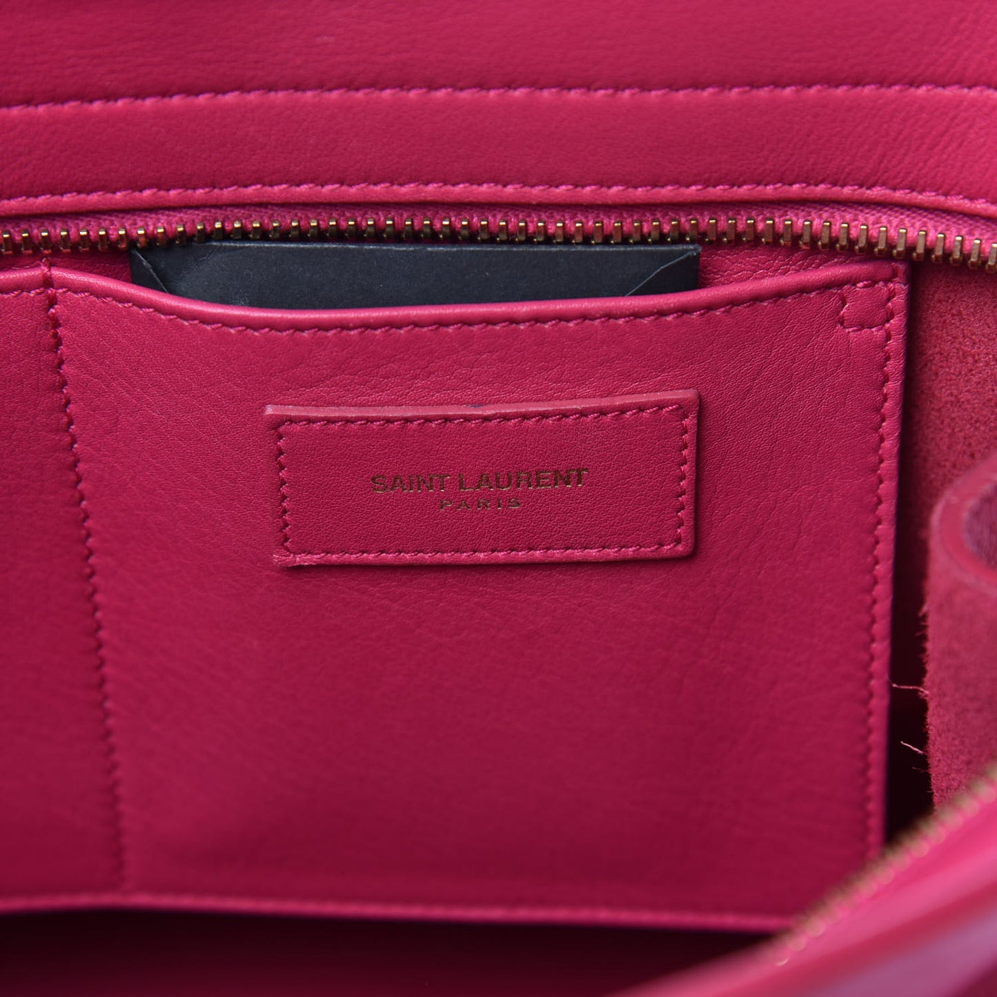 Calfskin Small Classic Y Cabas Fuchsia