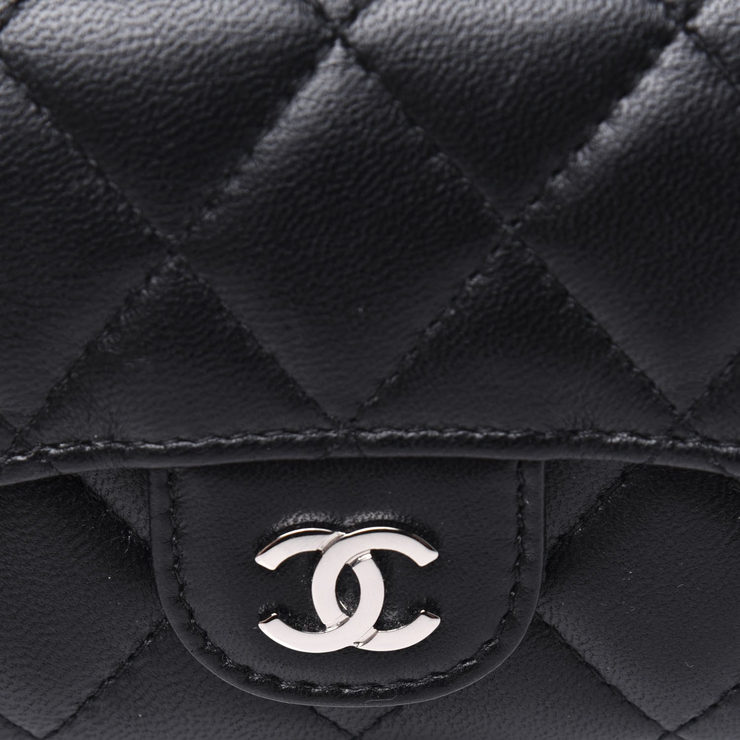 Chanel Lambskin Quilted Flap Card Holder Black 13 of 14