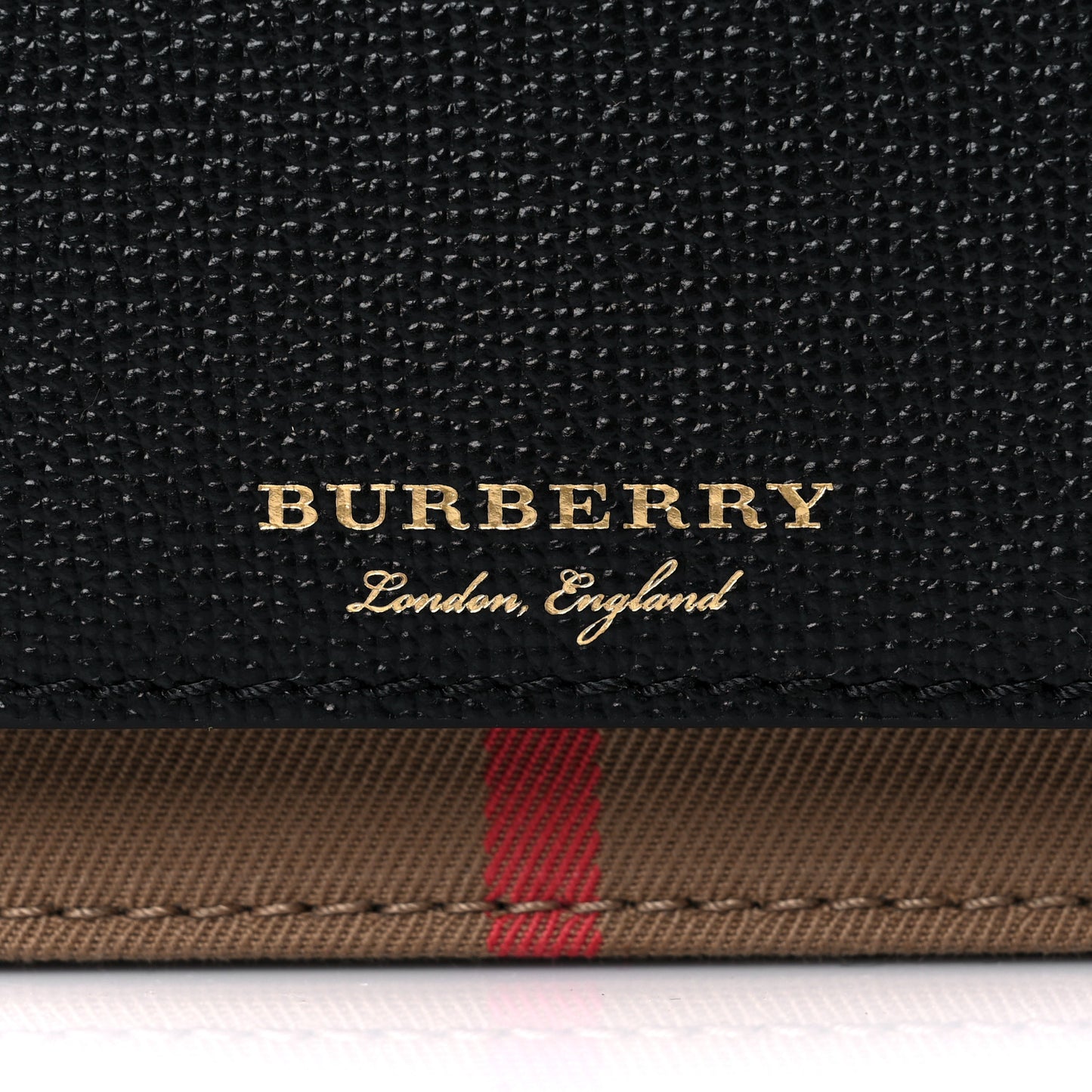Grained Calfskin House Check Tartan Mix Hampshire Wallet On Chain Black