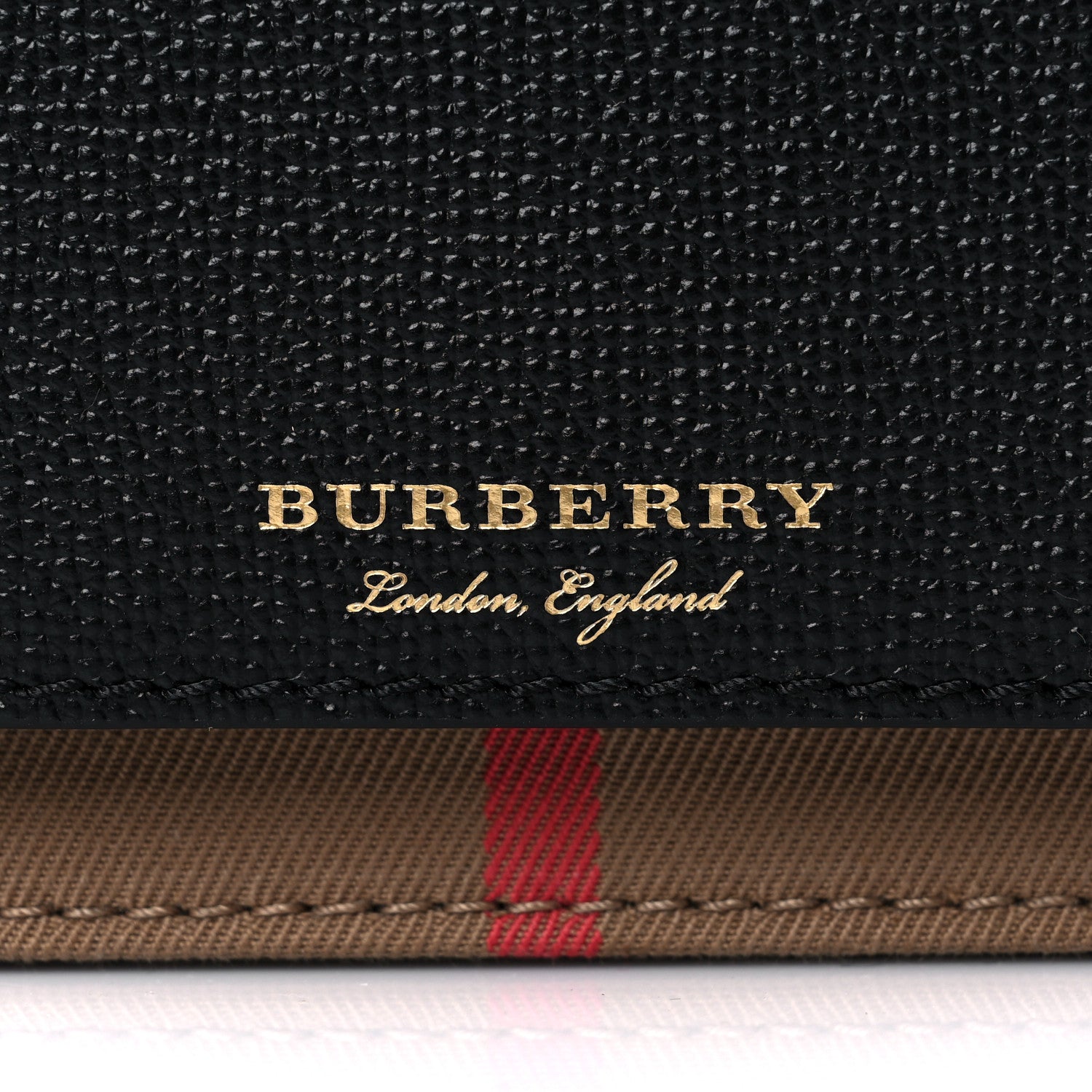 Burberry Grained Calfskin House Check Tartan Mix Hampshire Wallet On Chain Black 10 of 11
