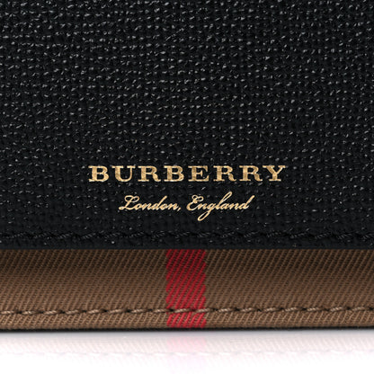 Burberry Grained Calfskin House Check Tartan Mix Hampshire Wallet On Chain Black 10 of 11