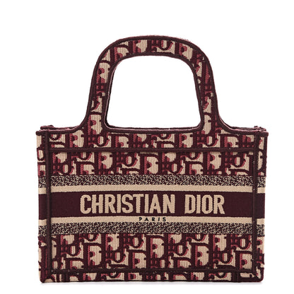 Christian Dior Oblique Mini Book Tote Burgundy Multicolor 1 of 9