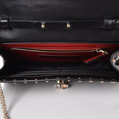 Valentino Garavani Lambskin Rockstud Spike Wallet on Chain Black 5 of 8