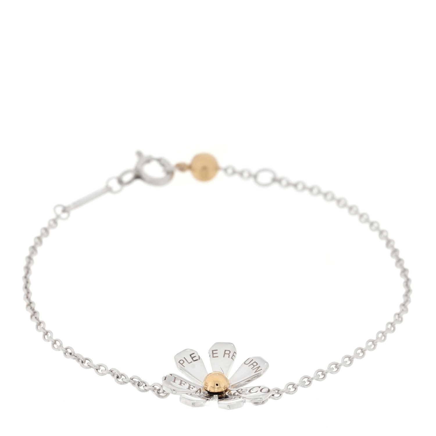 Tiffany Sterling Silver 18K Yellow Gold Return to Tiffany Daisy Chain Bracelet 1 of 3
