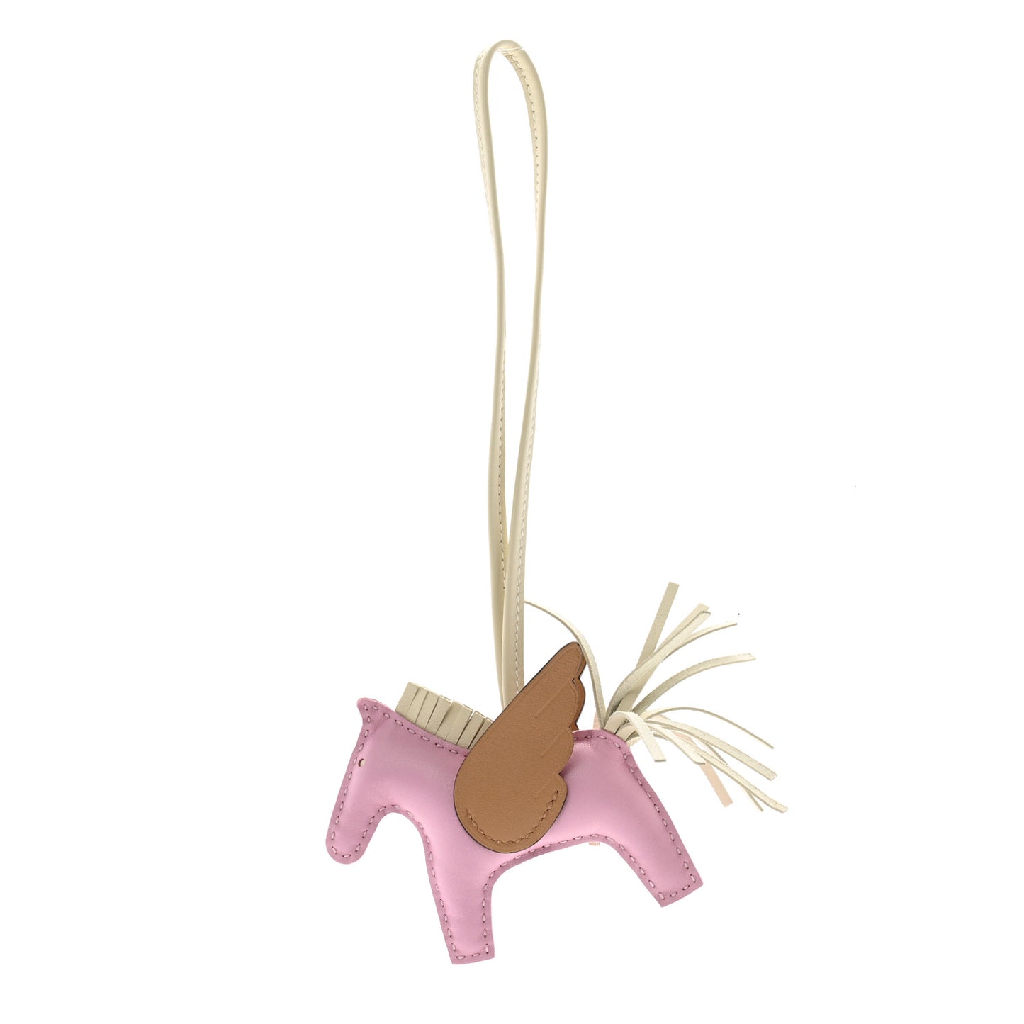 Milo Lambskin Grigri Rodeo Pegase Horse Bag Charm PM Mauve Sylvestre Craie Chai