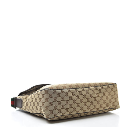 Gucci Monogram Web Medium Flap Messenger Beige Dark Brown 4 of 13