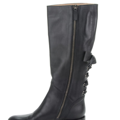 Valentino Garavani Soft Nappa Ascot Ribbon Lace-Up Riding Boots 40 Black 8 of 8