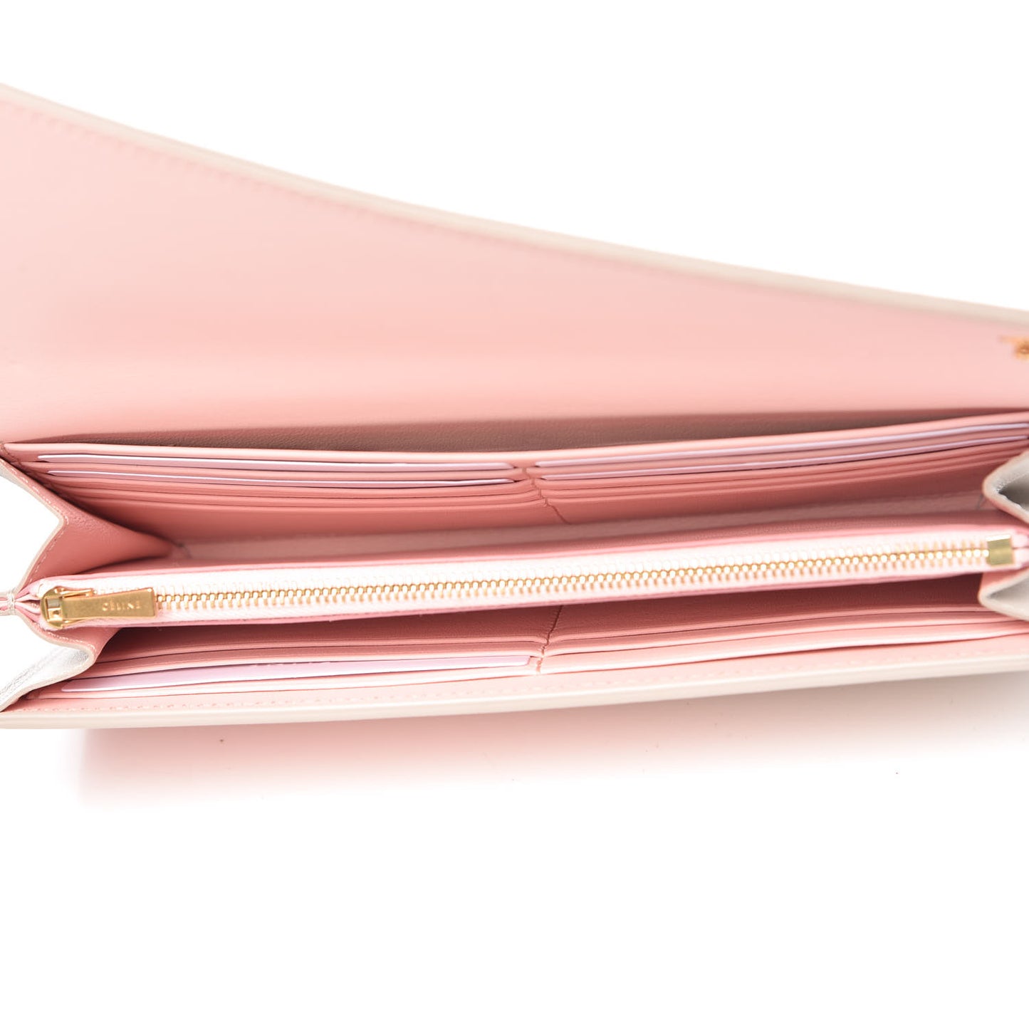Lambskin Large Diagonal Multifunction Flap Wallet Pink Desert