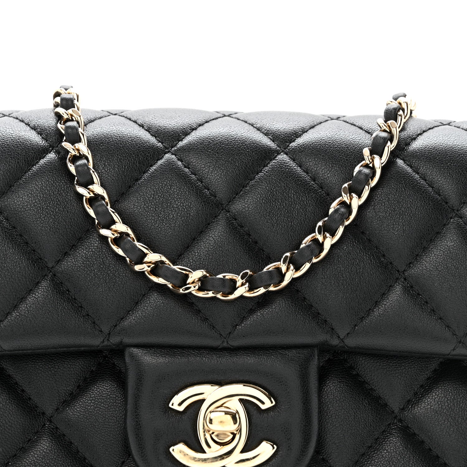 Chanel Lambskin Quilted Mini Rectangular Pearl Crush Flap Black 8 of 14