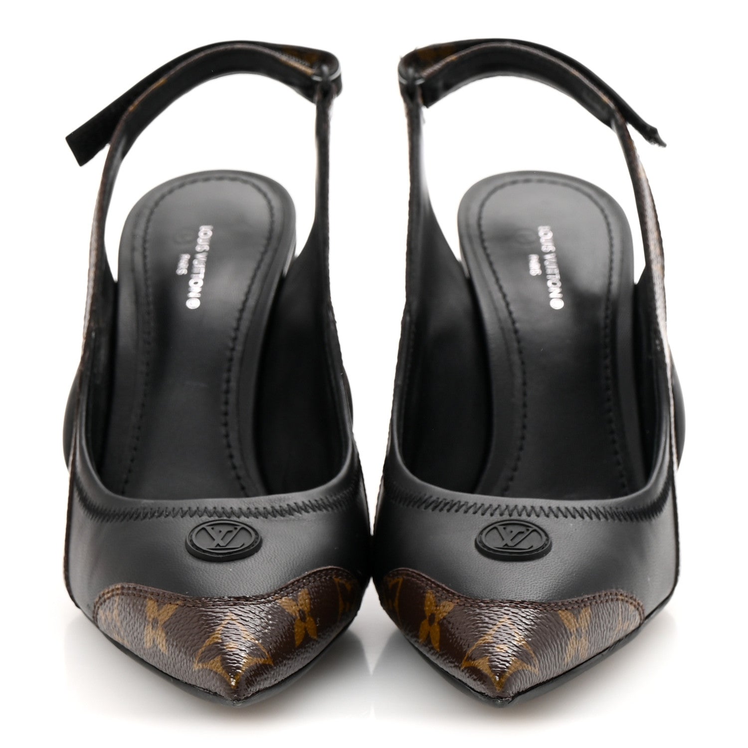 Louis Vuitton Patent Monogram Lambskin Archlight Slingback 90mm Pumps 38.5 Black 3 of 10