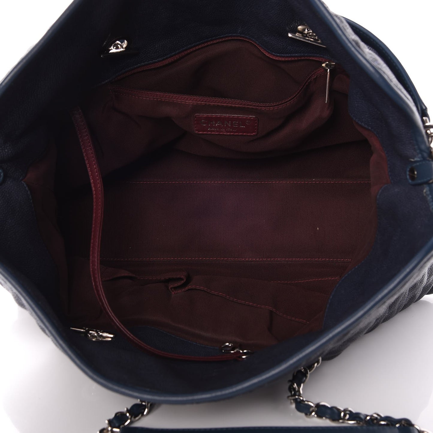 Caviar Quilted French Riviera Hobo Blue