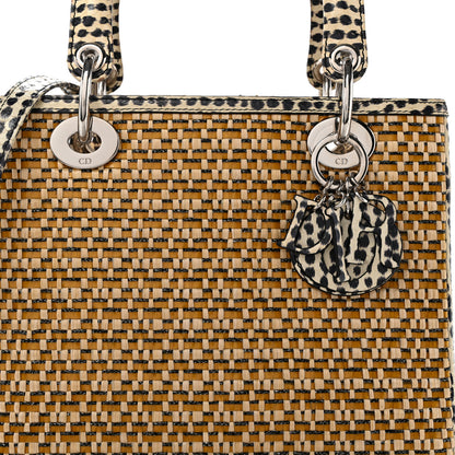 Christian Dior Snakeskin Wicker Medium Lady Dior Beige Multicolor 8 of 10