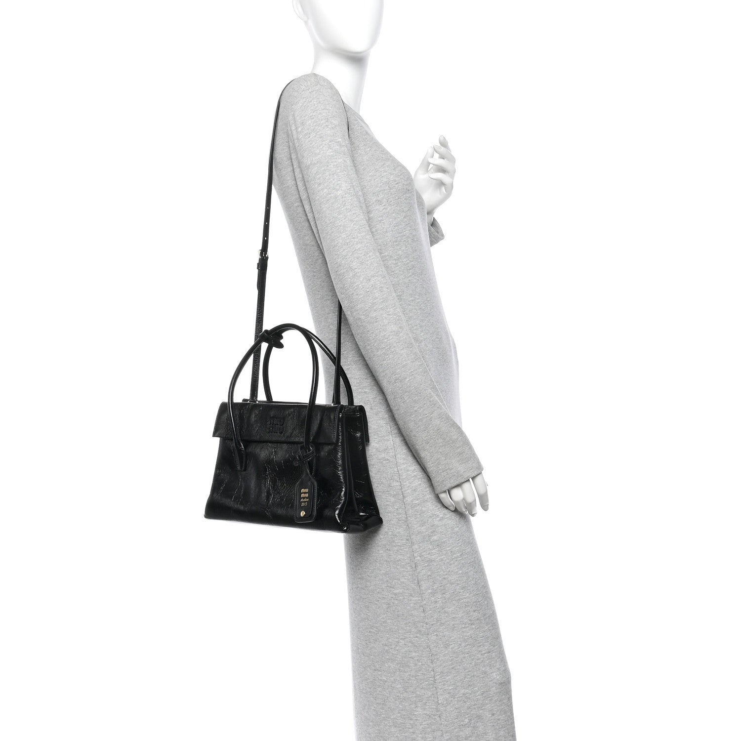 Miu Miu Nappa Solitaire Bag Black 2 of 10