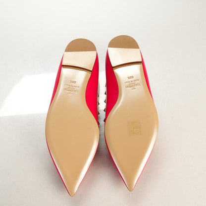 Valentino Garavani Calfskin Nappa Rockstud Ballerina Flats 38.5 Cyclamin Poudre 6 of 8