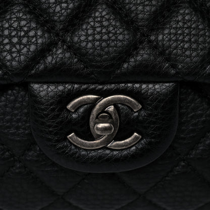 Chanel Grained Calfskin Quilted Small XXL Travel Flap Bag Black 14 of 14