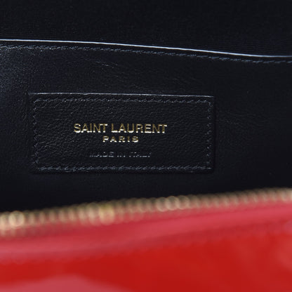 Saint Laurent Patent Matelasse Vicky Monogram Belt Bag Red 6 of 8