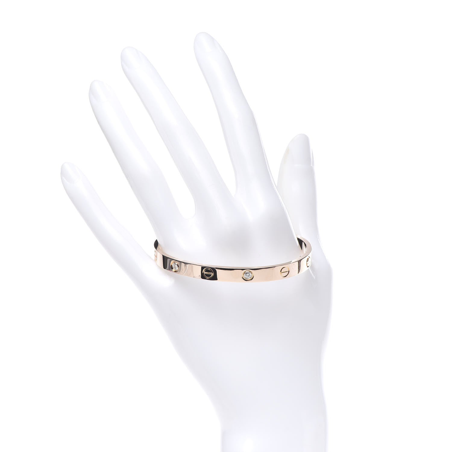 Cartier 18K Pink Gold 4 Diamond LOVE Bracelet 18 2 of 9