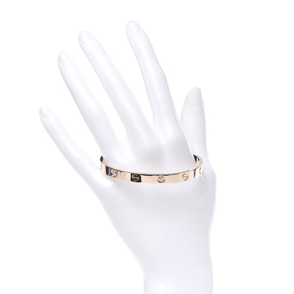 Cartier 18K Pink Gold 4 Diamond LOVE Bracelet 18 2 of 9