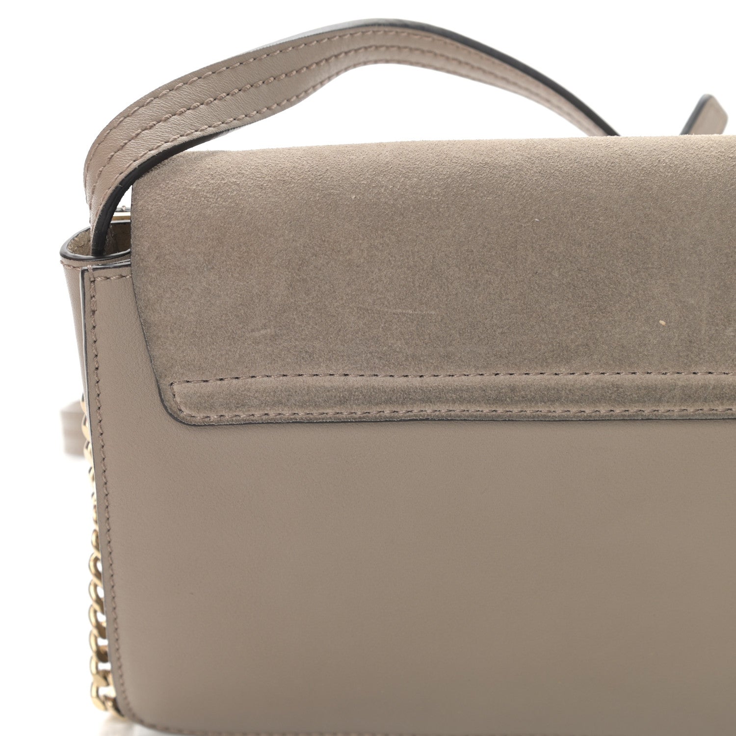 Chloe Suede Calfskin Small Faye Shoulder Bag Motty Grey 16 of 16