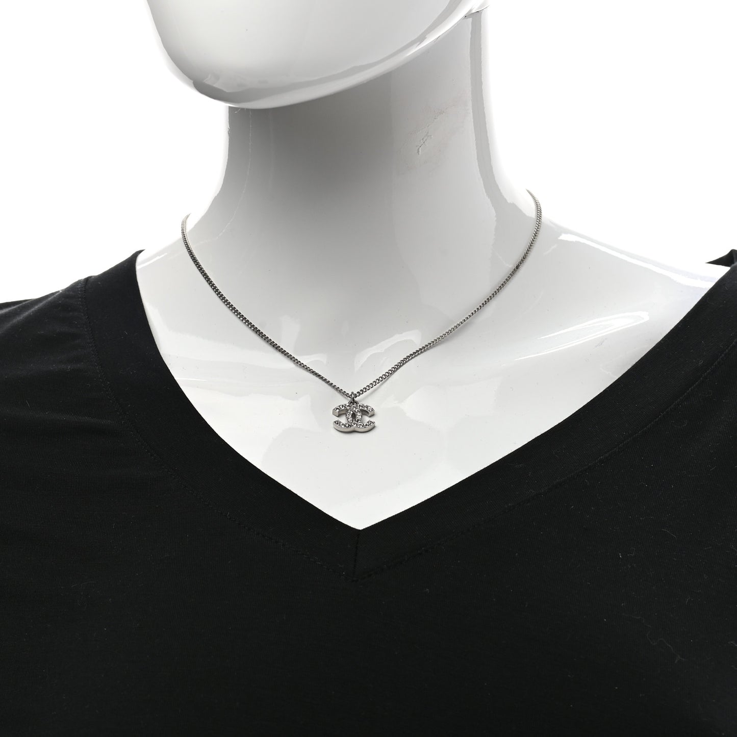 Crystal Timeless CC Necklace Silver