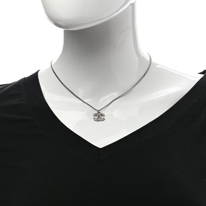 Chanel Crystal Timeless CC Necklace Silver 2 of 5