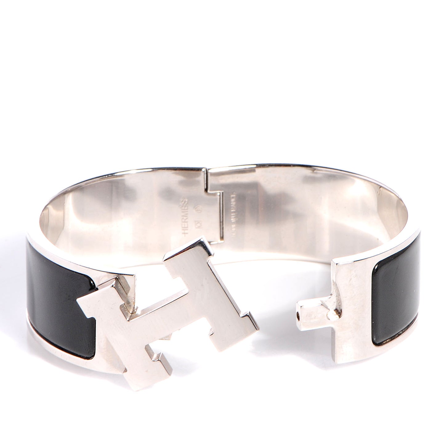 Enamel Wide Clic Clac H Bracelet PM Black