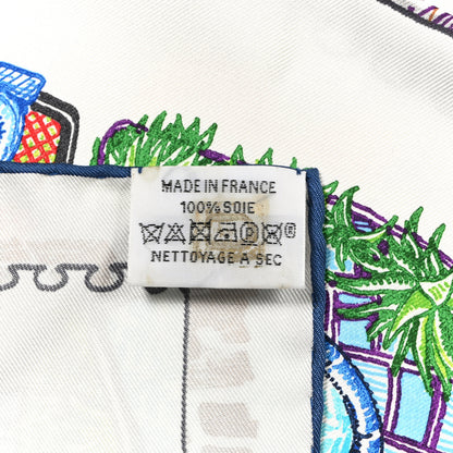 Hermes Silk Chevaloscope Scarf 90 White Bleu Multicolor 2 of 4